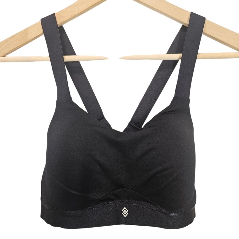 THIRDLOVE Padded Black Wireless Adjustable Straps‎ Workout Sports Bra Size 34C